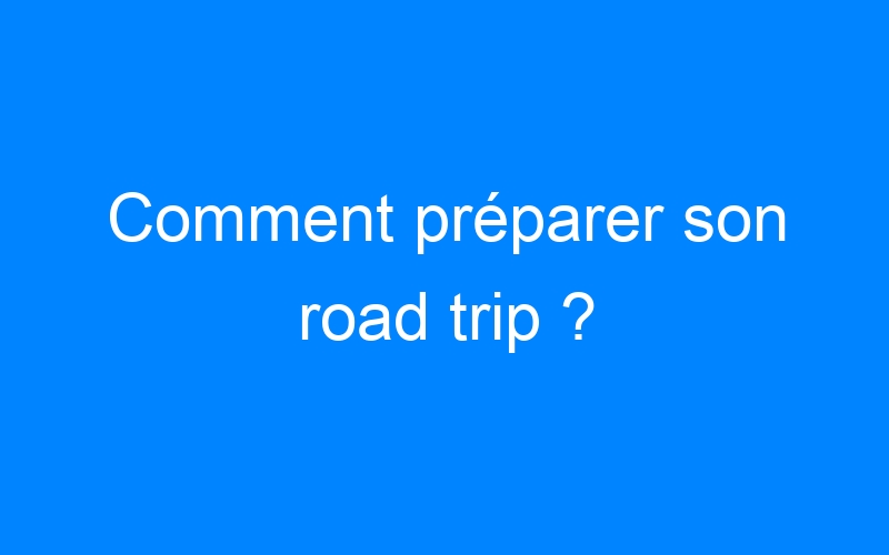 Comment préparer son road trip ?