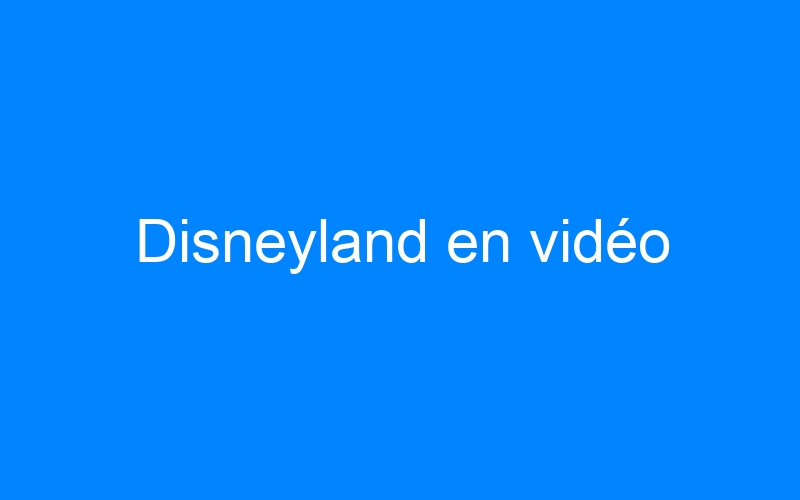 Lire la suite à propos de l’article Disneyland en vidéo