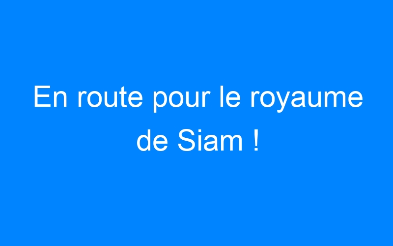 You are currently viewing En route pour le royaume de Siam !