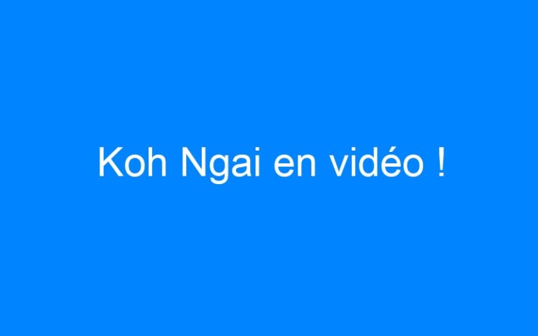 Lire la suite à propos de l’article Koh Ngai en vidéo !