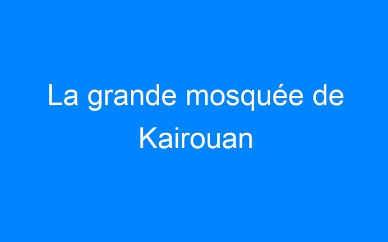 Lire la suite à propos de l’article La grande mosquée de Kairouan