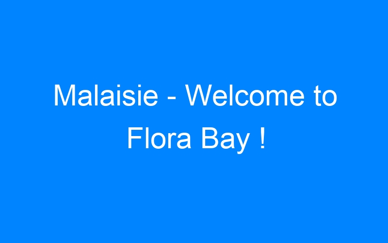 Lire la suite à propos de l’article Malaisie – Welcome to Flora Bay !