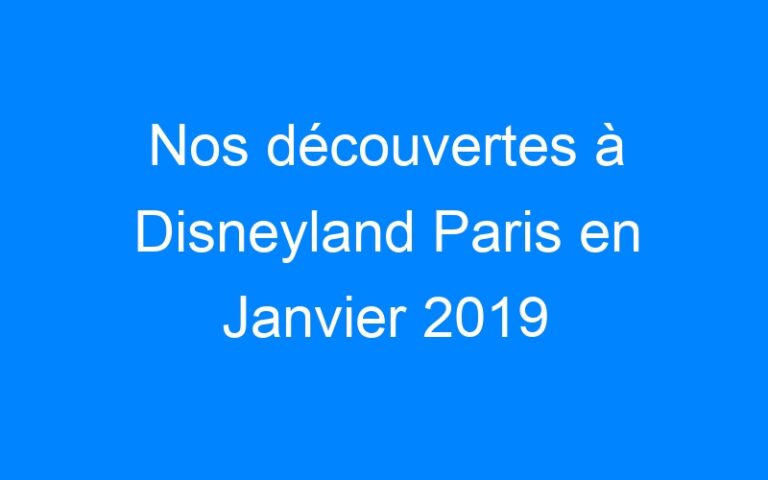 Lire la suite à propos de l’article Nos découvertes à Disneyland Paris en Janvier 2019